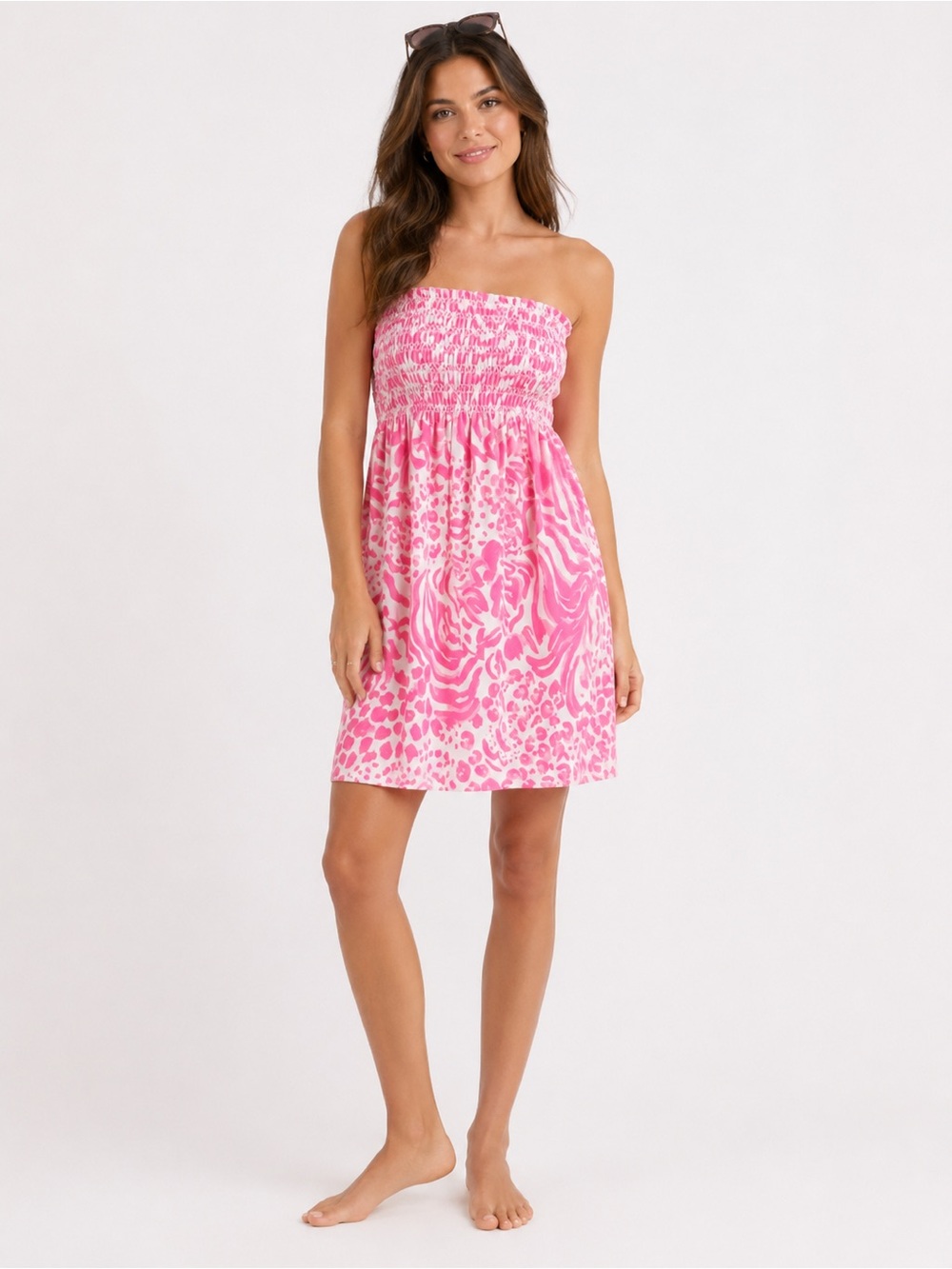 Lilly Pulitzer Pink Printed Strapless Swim Coverup